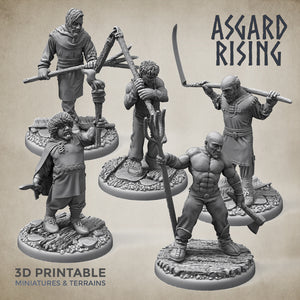 Villager Male Militia Set - Asgard Rising Miniatures - Wargaming D&D DnD