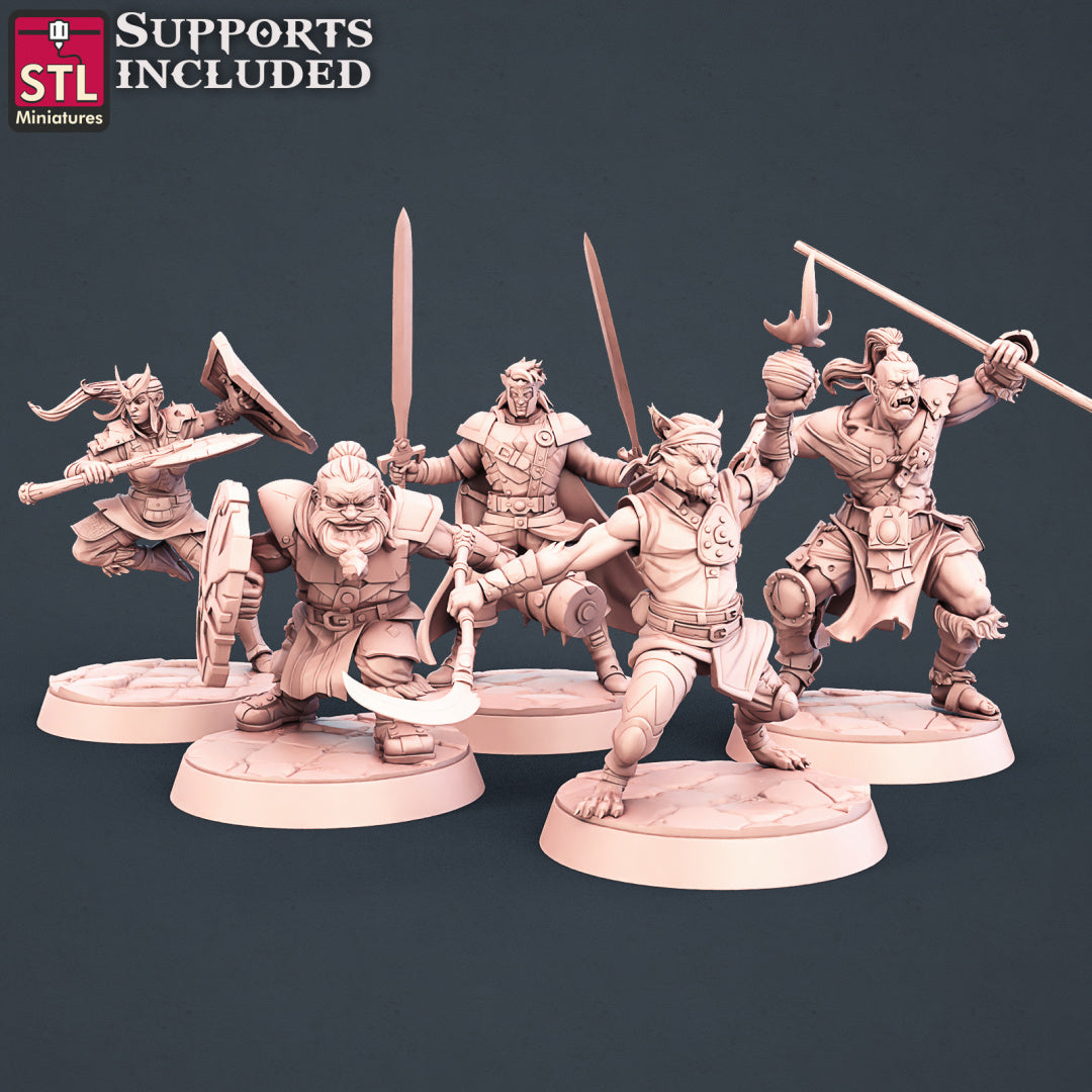 Warriors Set - STL Miniatures - Wargaming D&D DnD
