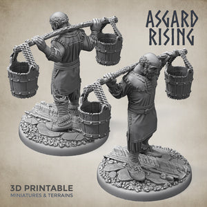 Villager Male Townsfolk Set - Asgard Rising Miniatures - Wargaming D&D DnD