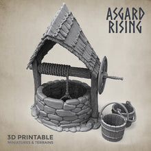 Load image into Gallery viewer, Well with a Shingle Roof - Asgard Rising Miniatures - Wargaming D&amp;D DnD