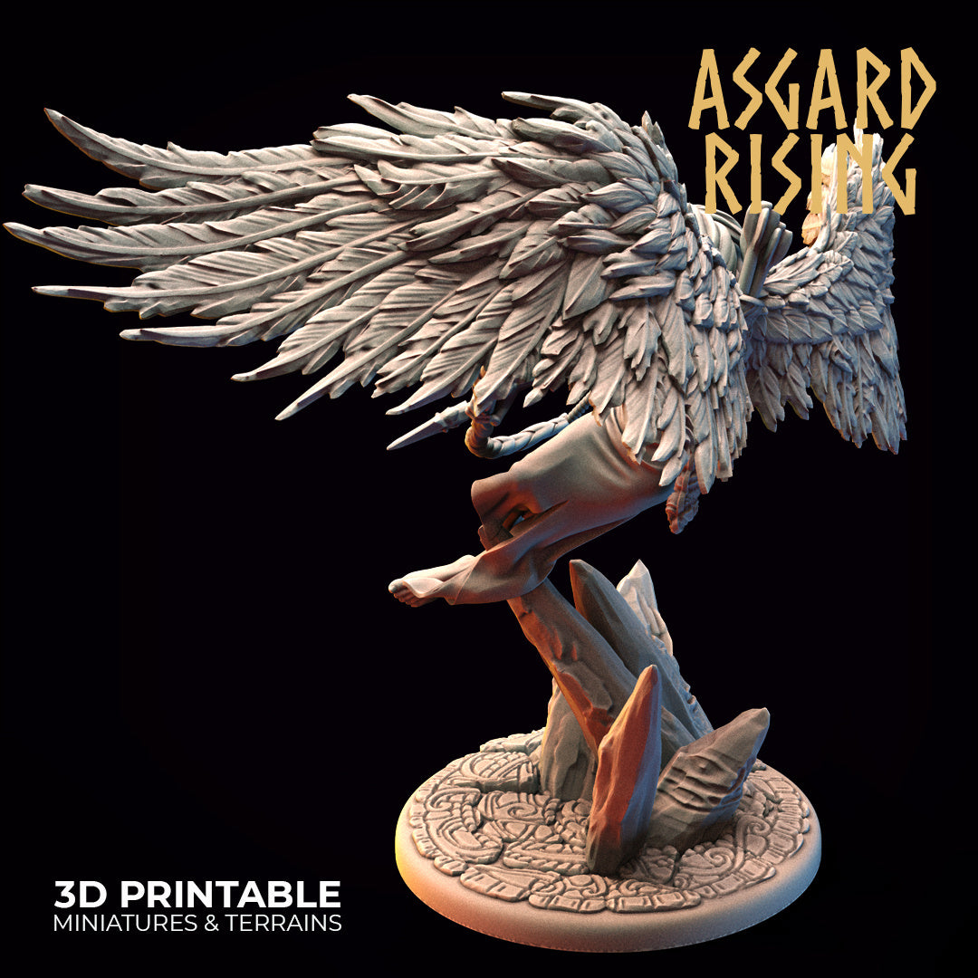 Valkyrie with Bow - Hlokk - Asgard Rising Miniatures - Wargaming D&D DnD