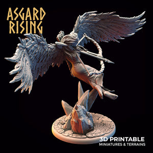Valkyrie with Bow - Hlokk - Asgard Rising Miniatures - Wargaming D&D DnD