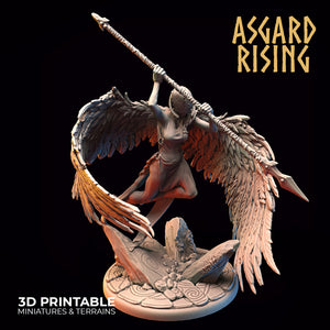 Valkyrie with Spear - Geirahod - Asgard Rising Miniatures - Wargaming D&D DnD