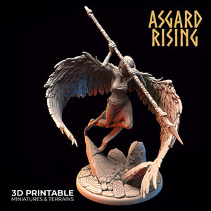 Valkyrie with Spear - Geirahod - Asgard Rising Miniatures - Wargaming D&D DnD