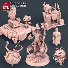 Load image into Gallery viewer, Witch Set - STL Miniatures - Wargaming D&amp;D DnD