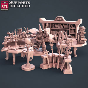 Dnd Wizard Setting Wizard Set - STL Miniatures - Wargaming D&D DnD – Dungeon Artifacts