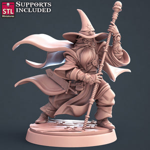 Wizard Set - STL Miniatures - Wargaming D&D DnD