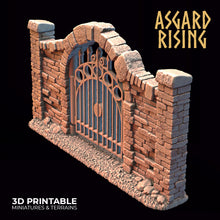 Load image into Gallery viewer, Wrought Iron Fence with Gate Set 2 - Asgard Rising - Wargaming D&amp;D DnD