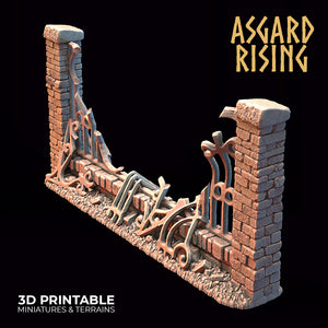 Wrought Iron Fence with Gate Set 2 - Asgard Rising - Wargaming D&D DnD