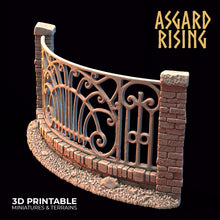 Load image into Gallery viewer, Wrought Iron Fence with Gate Set 2 - Asgard Rising - Wargaming D&amp;D DnD