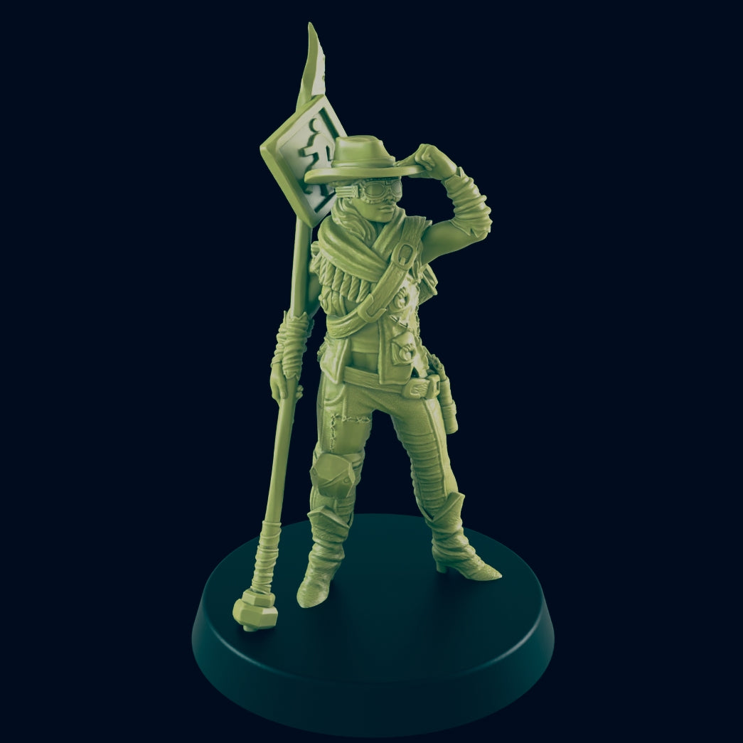 Wasteland Female Scout - Beyond the Badlands - EC3D - Wasteland Terrain Wargaming D&D DnD 25mm 28mm 32mm 40mm 54mm 75mm