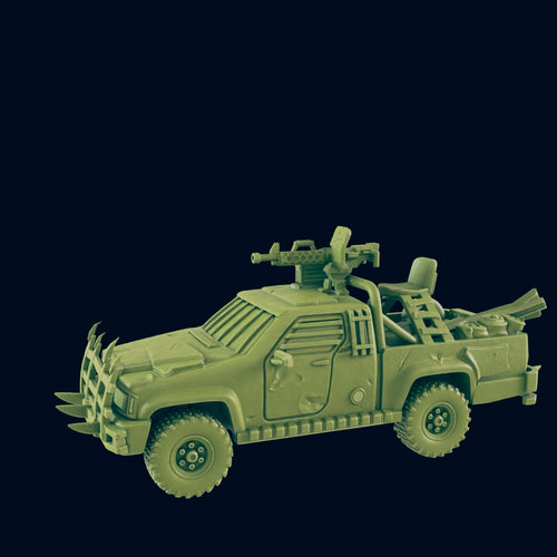 Wasteland Technical Pickup Truck - Beyond the Badlands - EC3D - Wasteland Terrain Wargaming D&D DnD 15mm 20mm 25mm 28mm 32mm 40mm 54mm 75mm