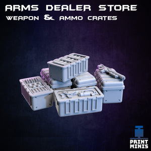 Arms Dealer Weapons Crates - Night Market - Print Minis - Wargaming D&D DnD